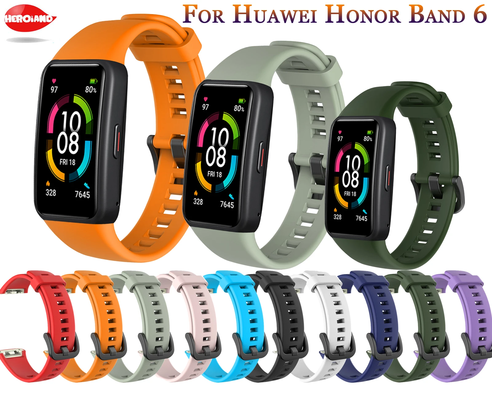 Soft Fashion Silicone Sport Band Strap For Huawei Honor Band 6 Smart Wristband Bracelet Replacement Watch Strap For Huawei Band6