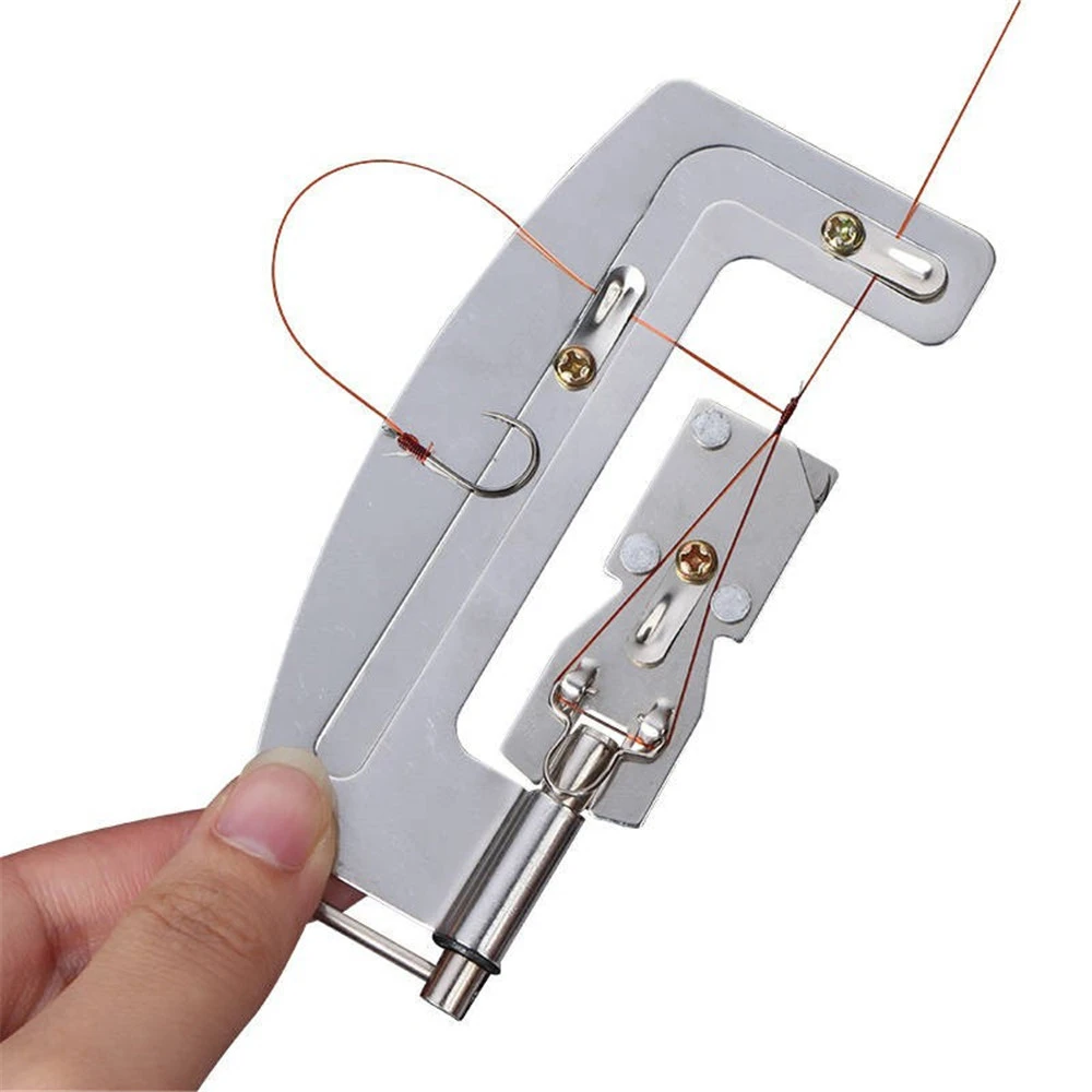 Semi Automatic Fishing Hooks Line Tier Machine Portable Stainless Steel Fish Hook Line Knotter Tying Binding Fishing Accessories