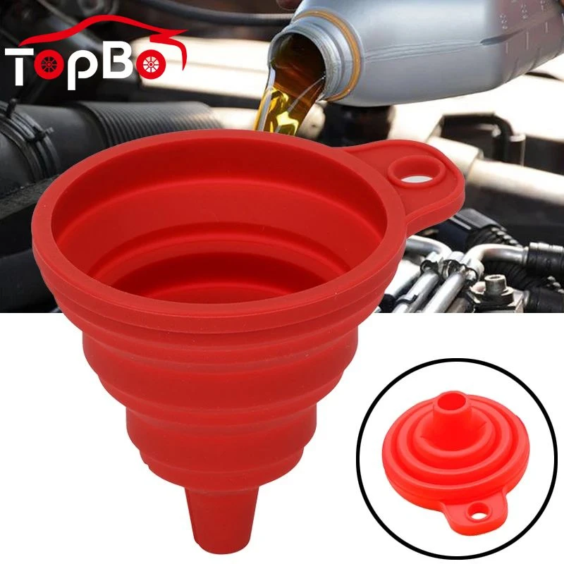 2Pcs Universal Car Engine Funnel Gasoline Oil Fuel Petrol Diesel Liquid Washer Fluid Change Folding Fill Transfer Collapsible