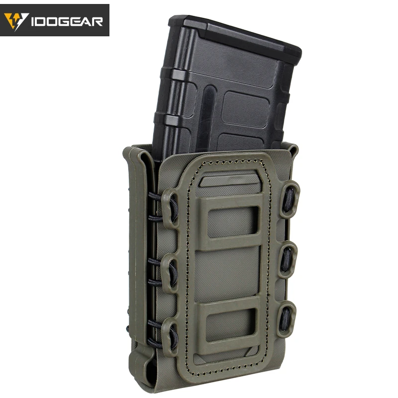 IDOGEAR Tactical 5.56mm 7.62mm Magazine PouchesSoft Shell Rifle Mag Carrier  G Code Military Airsoft Holster Fastmag