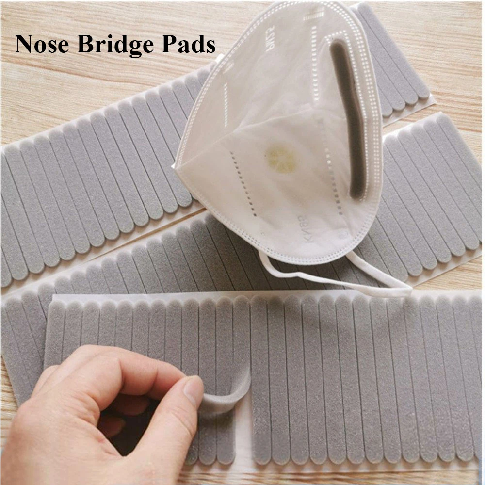 100Pcs/set Microfiber Foam Anti-Fog Nose Bridge Pads Cushion for Mouth Mask