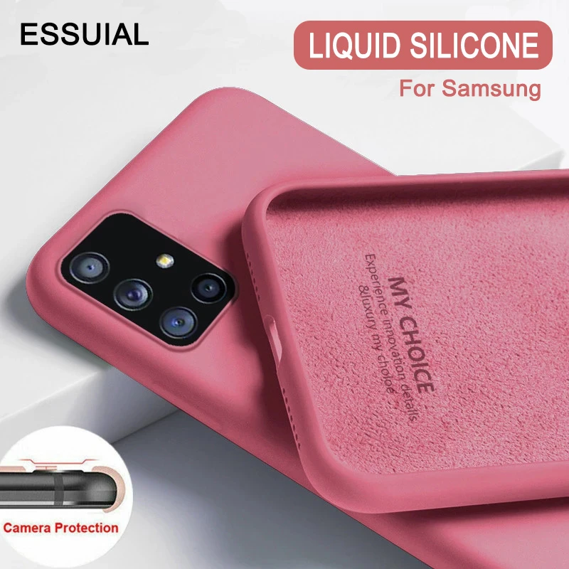 Soft Liquid Silicone Case For Samsung Galaxy S20 S10 S8 S9 Plus A51 A71 A50 A70 A31 A21s A10 A20 A30 A50s Note 20 10 8 9 Cover