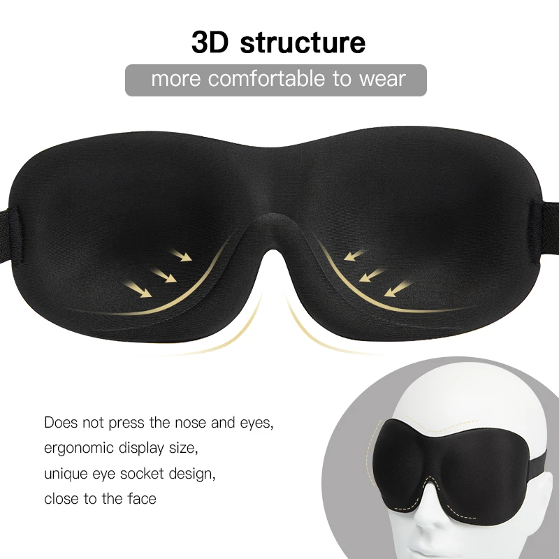 3D Upgraded Sleep Mask Total Blackout Eyeshade Sleeping Aid For Travel Rest Blindfold Soft Sleeping Eye Mask Women Men Eyepatch