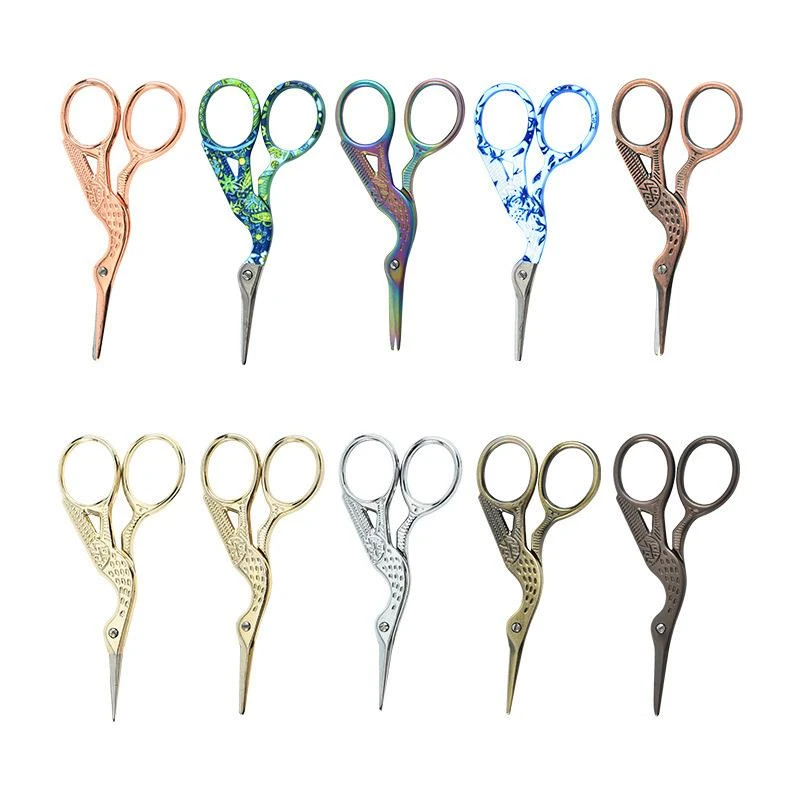 9.4/11.5cm Stainless Steel Vintage Crane Scissors for Tailor Cross Stitch DIY Handmade Craft Clothing Sewing Tool Accessories