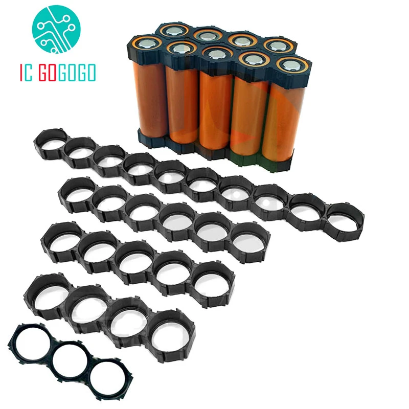 10pcs 18650 Ion Lithium Battery Packs DIY Misalignment Fixed Bracket Assembly Holder Cylindrical Battery Cells Splicable Support