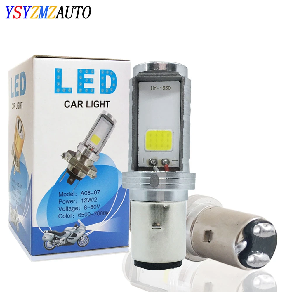 1pcs BA20D Headlight Bulb H6 LED Scooter Light Hi-Lo Beam Light Lamp Bulb  Motorcycle Auxiliary Lights Led Headlight 6500K 12V