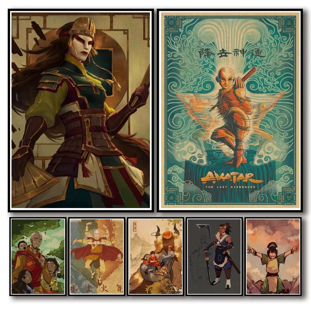 41 Designs Avatar The Last Airbender Kraftpaper Poster Home Decal Artwork Painting Funny Wall Sticker for Coffee House Bar