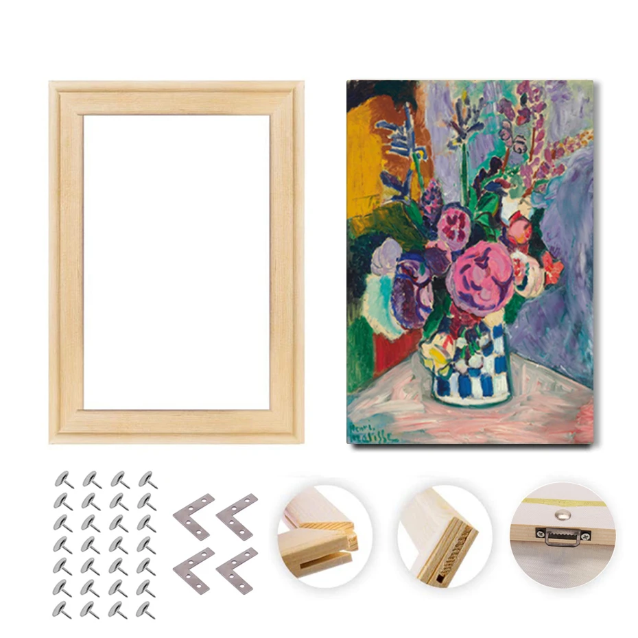 Wooden DIY Picture Photo Frame Kit Accessories Reusable for Diamond Canvas Painting Stretching Mortise Tenon Wall Art Home Decor