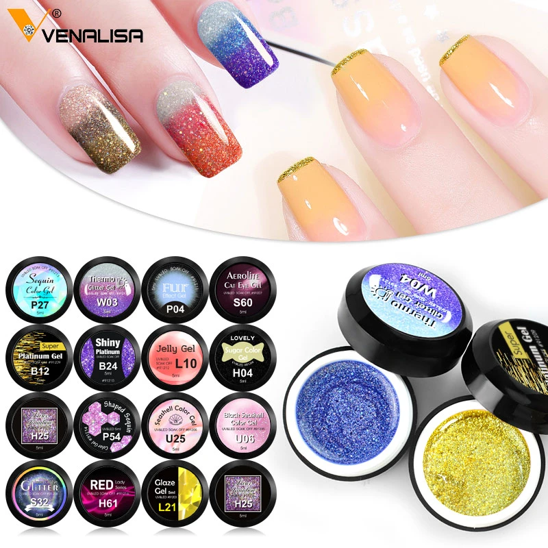 Venalisa 5ml white jar Pure Color nail Art gel Paint Gel Tips DIY Decoration CANNI Factory Price Painting LED&UV Gel paint