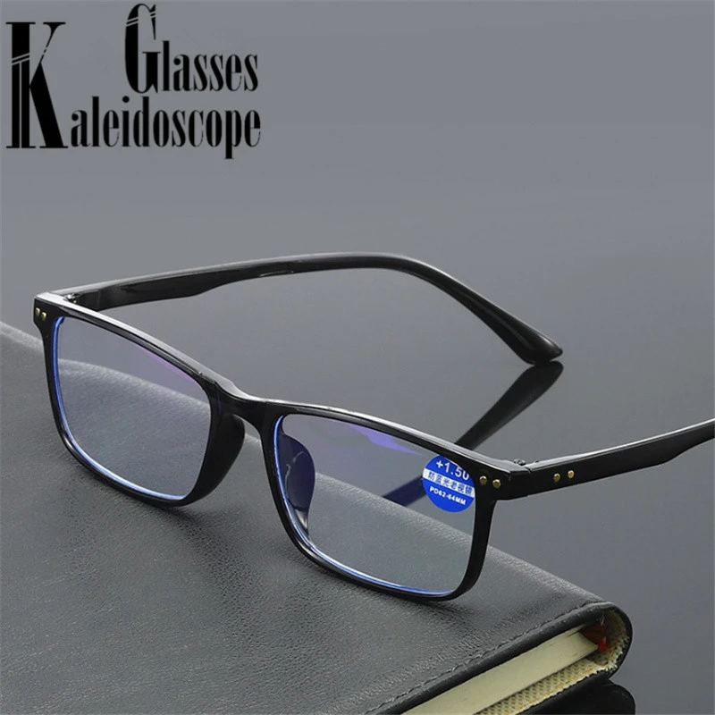 Square Hyperopia Reading Glasses Women Men Anti Blue Light Computer Presbyopic Eyewear with Diopters Plus +1.0 1.5 2.0 2.5 3.0