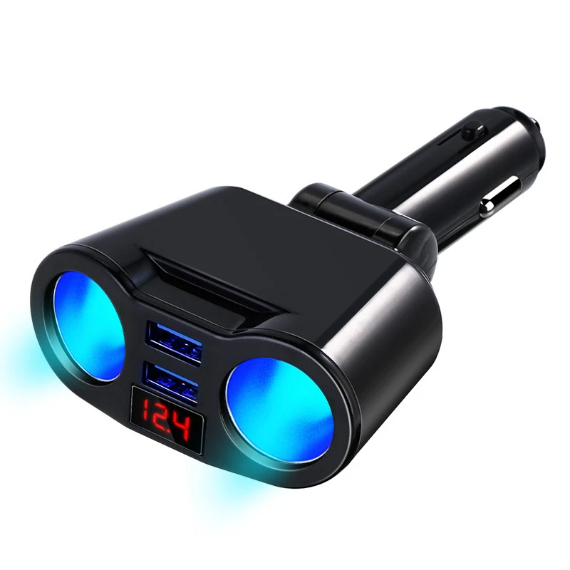 Car Cigarette Lighter Splitter Socket 5V 3.1A Dual USB Charger Ports Adapter Voltage Display  Monitor For iPhone Samsung