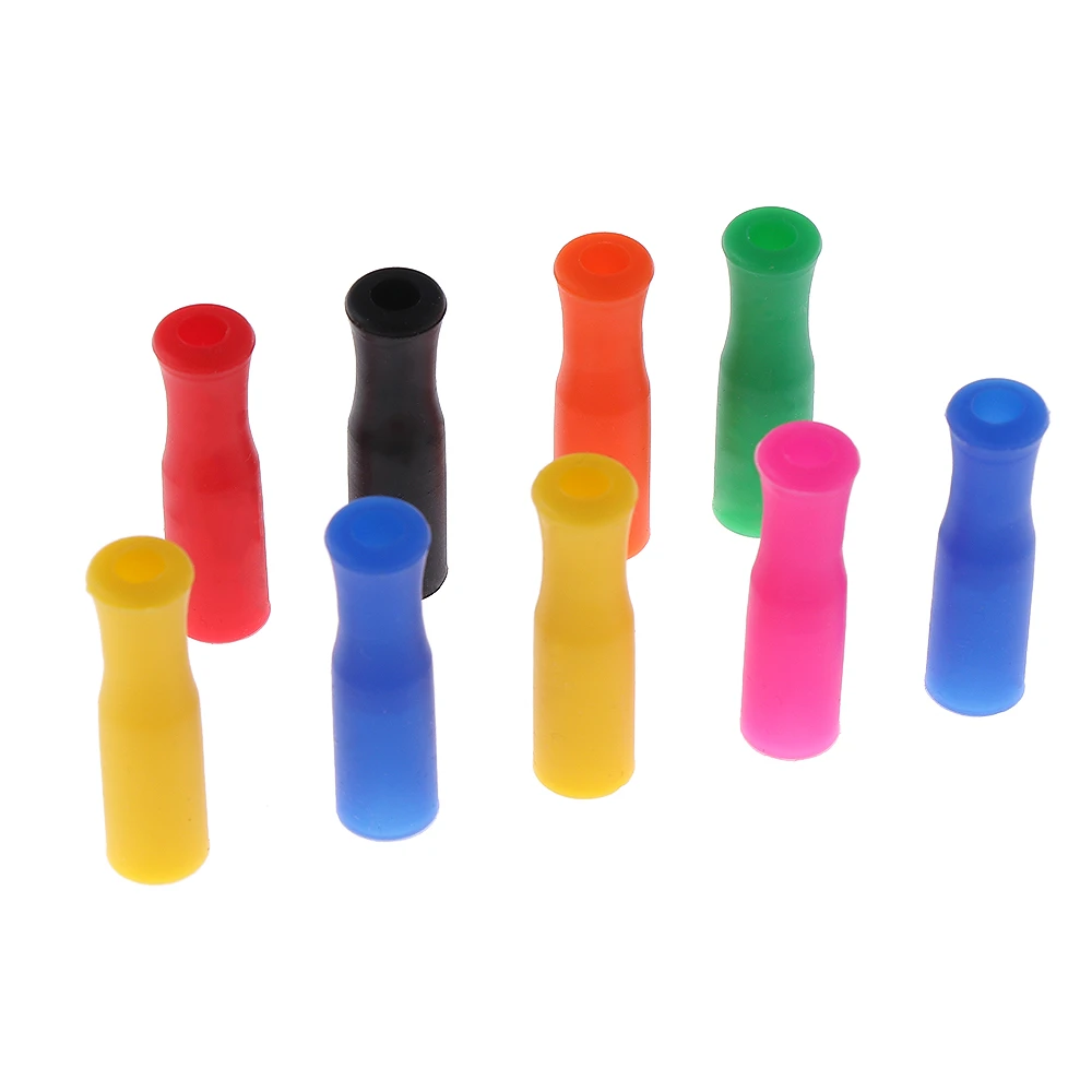 1/10Pcs 6mm/8mm Caps Silicone Tip Food Grade Bar Straw Teeth Protector Cover Anti Burn Prevent Scald Party Supplie