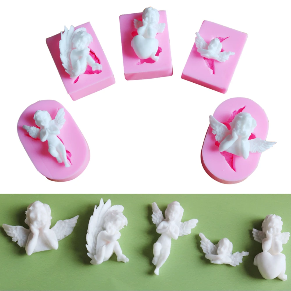 UV Epoxy Angel Babys Silicone Mold Cake Decorating Tools Fondant Chocolate Ice Clay Sugarcraft Mould C388