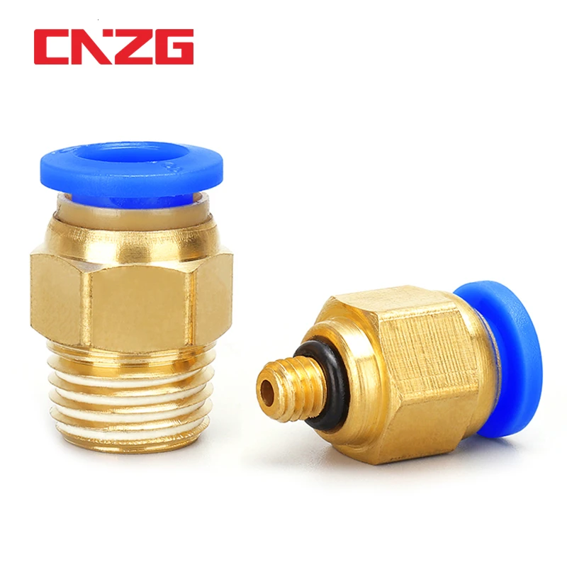 PC Air Pneumatic Fitting Quick Connector 4-m5 4-M6 4mm 6mm 8mm 10mm 12mm Male Thread 1/4 1/2 1/8 3/8 Compressed  Hose Tube Pipe
