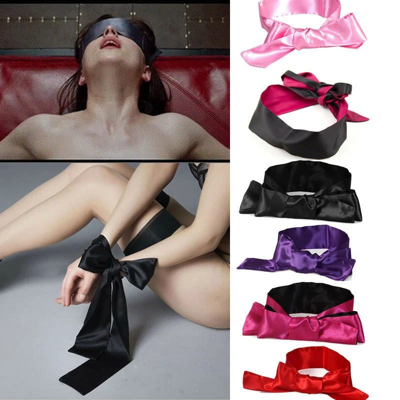 Unisex Blindfold Satin Eye Mask Sex Game Set Couples Love Cosplay Band Solid Exotic Accessories Sex Toys for Women