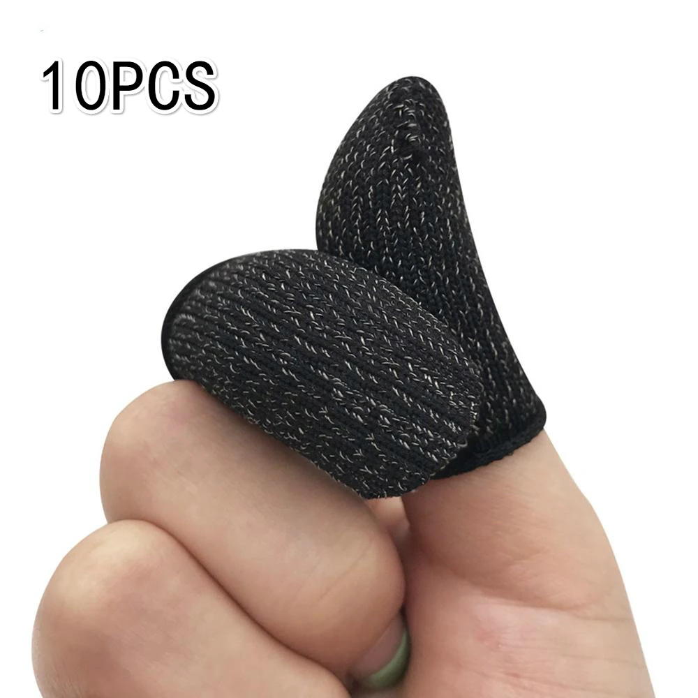 10pcs Mobile Game Fingertip Gloves for Gamer Sweatproof Anti-slip Touch Screen Finger Sleeve Breathable Gaming Fingertip Cover