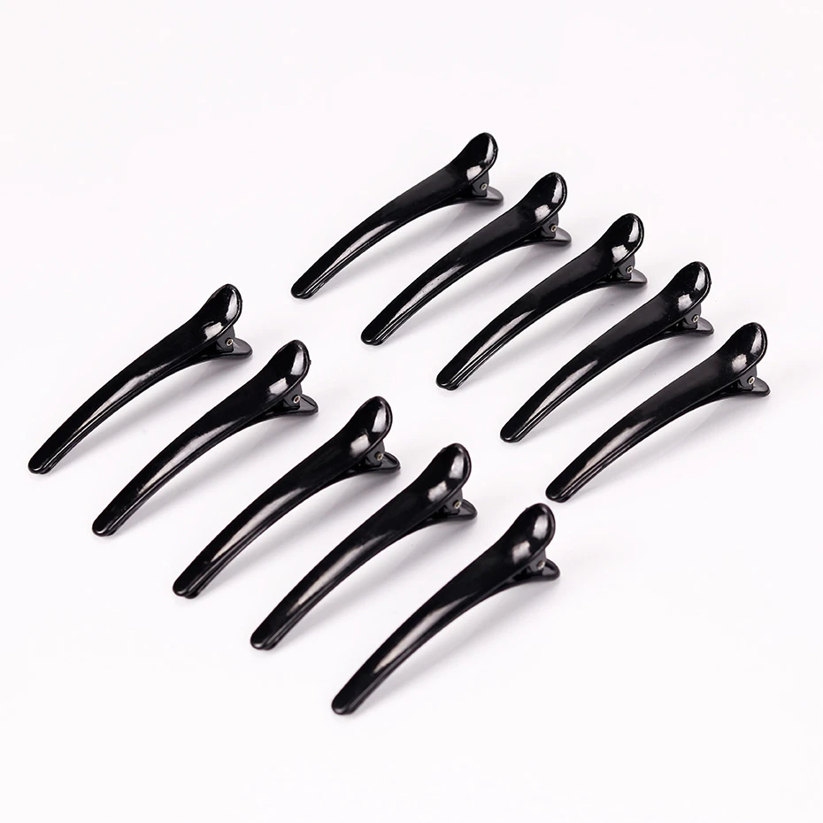 10PCS Professional Hairdressing Salon Hairpins Black Plastic Single Prong DIY Alligator Hair Clip Hair Care Styling Tools