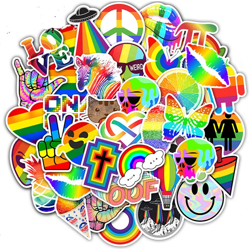 10/30/50PCS Rainbow Graffiti Stickers Skateboard Guitar Fridge Laptop Luggage Bike Phone Cool Waterproof Sticker Decal Kid Toys