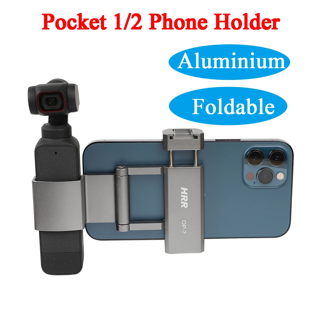 HRR OSMO Pocket 1/2 Phone Holder Plus Expansion Accessories Aluminum Folding Desktop Bracket Mount (Choice Tripod selfie stick)