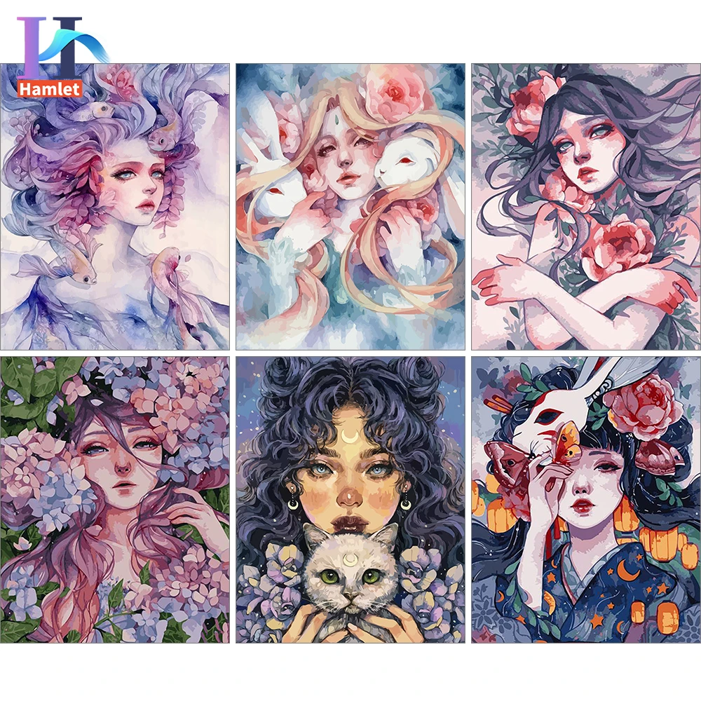 Painting By Numbers For Adults Cartoon Girl Paint By Numbers Canvas Painting DIY High Quality Handmade Products Adults Crafts