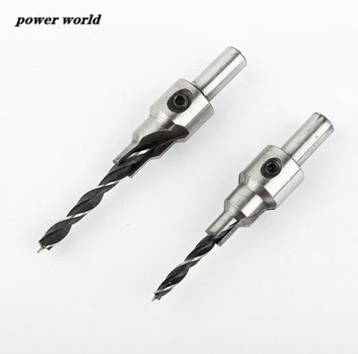 2pcs/lot carbide Countersink Drill Bit Pilot Drill Bits Set Reamer Screw Hinge Hole Saw Chamfer