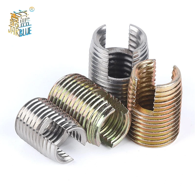 5/-60pcs M2 To M12 Galvanized Stainless Steel Threaded Inserts Metal Thread Repair Insert Self Tapping Slotted Screw Threaded