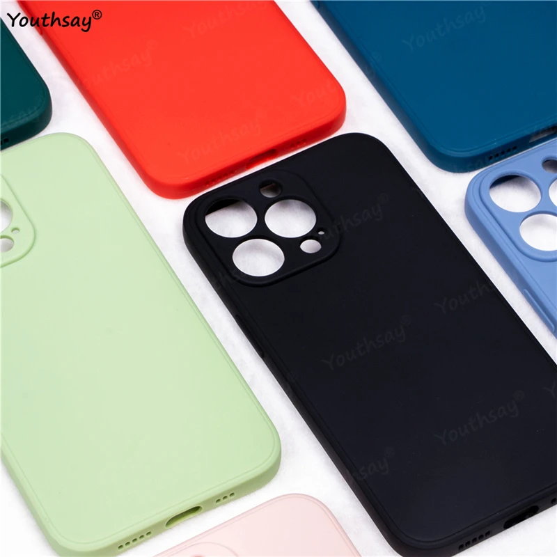 For iPhone 13 Pro Max Case Silicone Straight Soft Rubber Protector Cover For iPhone 13 Pro Max Mini 12 11 X XS Case For iPhone13