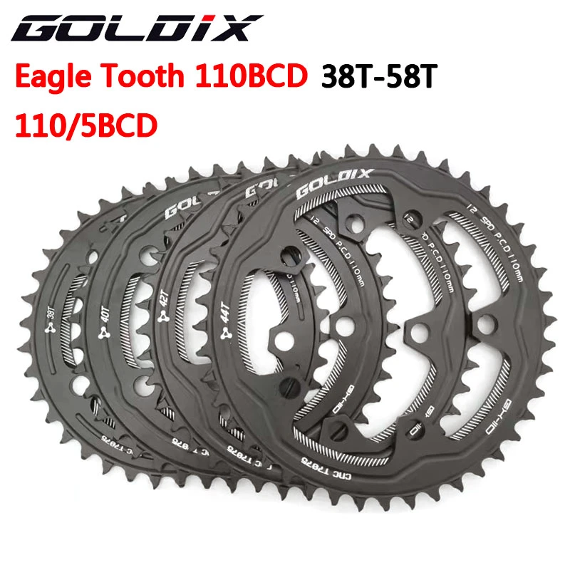 GOLDIX 110/5 BCD 110BCD Road Bike Narrow Wide Chainring 38T-58T Bike Chainwheel For shimano sram Bicycle crank Accessories