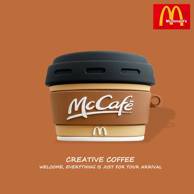 3D Funny McDonald's Coffee Protection Headset Case For Freebuds Pro Bluetooth Earphone Cover For Huawei Freebuds 4i 3 Case Funda