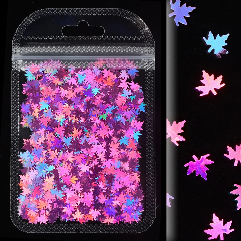 Maple Leaf Glitter Flakes Sequins Flakes for Epoxy Resin Silicone Mold Clay Slime Filling Nail Art Handmade Craft Making DIY