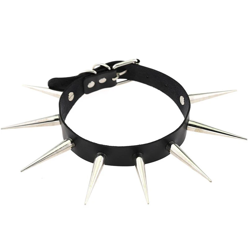 Big Long Spiked Choker Punk Collar Women Men Rivets Studded Chocker Chunky Necklace  Goth Jewelry Metal Gothic Emo  Accessories