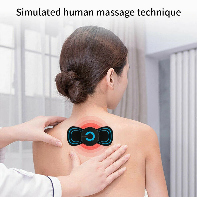 1pcs Mini Portable Electric Neck Cervical Massager Massage Patch Vibration Muscle Relaxation Shoulder Neck Massager