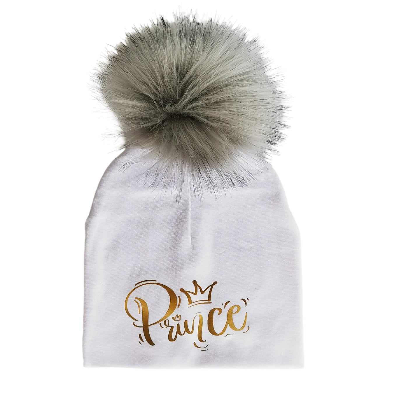 newborn fashion golden prince princess letter crown toddlers infant bonnet baby pompom hat for boys hat scarf cap for kid beanie