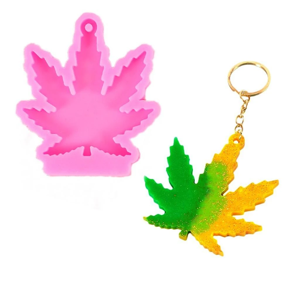 DIY Crystal Silicone Mold Maple Leaves Key Chain Pendant Mold Jewelry Necklace Casting Decorative Silicone Mold For Resin