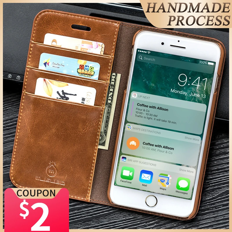 Musubo Genuine Leather Flip Case For iPhone 8 Plus 7 Plus Luxury Wallet Card Cover For iPhone X 6 6s 11 12 13 Fundas Coque Capa