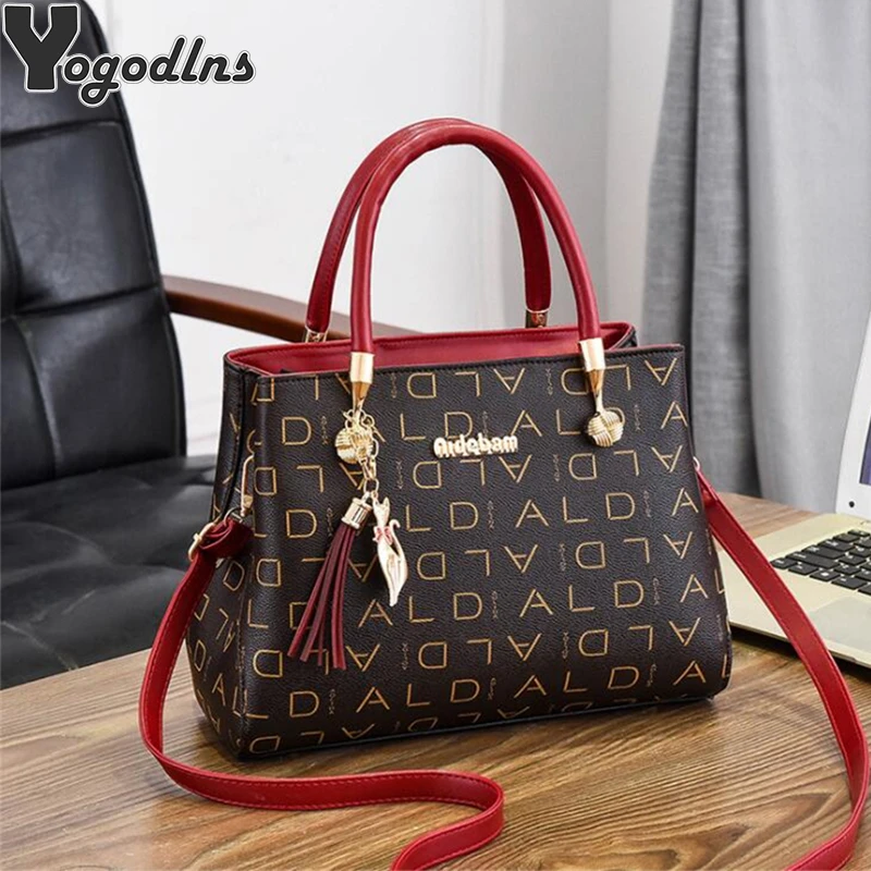 Artificial leather Women's Bags Luxury Shoulder Messenger Bag Crossbody For Women big capacity letter printing wild Ladies bags