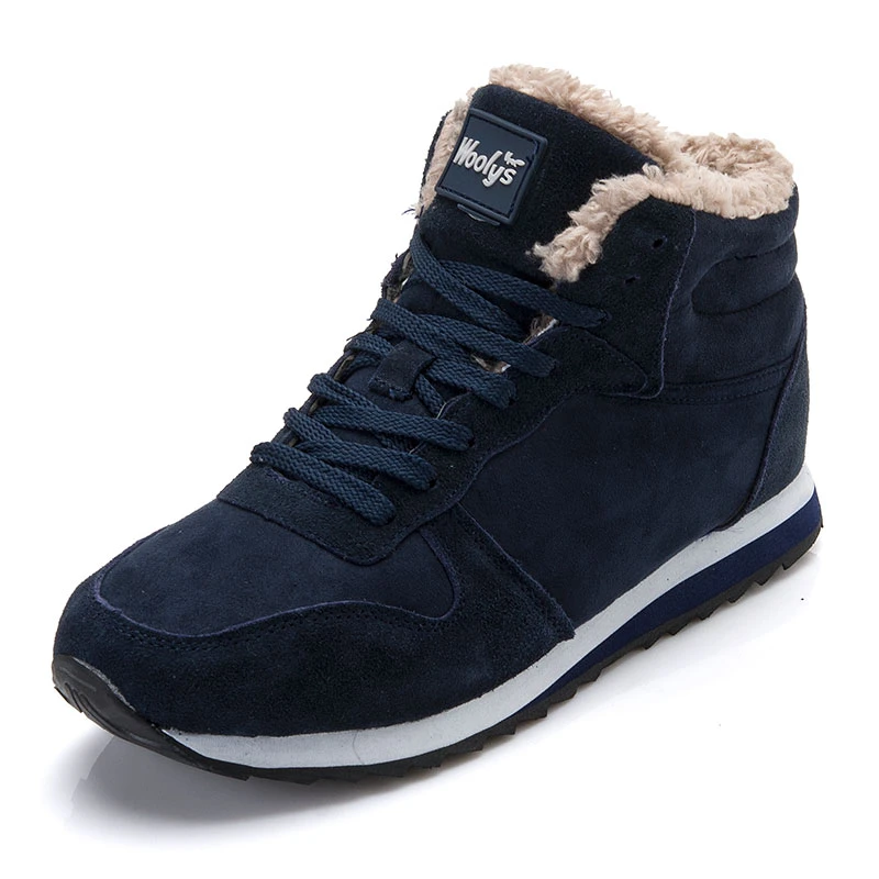 Men Shoes Winter Warm Fur Men Casual Shoes Lace Up Round Toe Casual Men Shoes Flock Footwear For Winter Man Sneakers