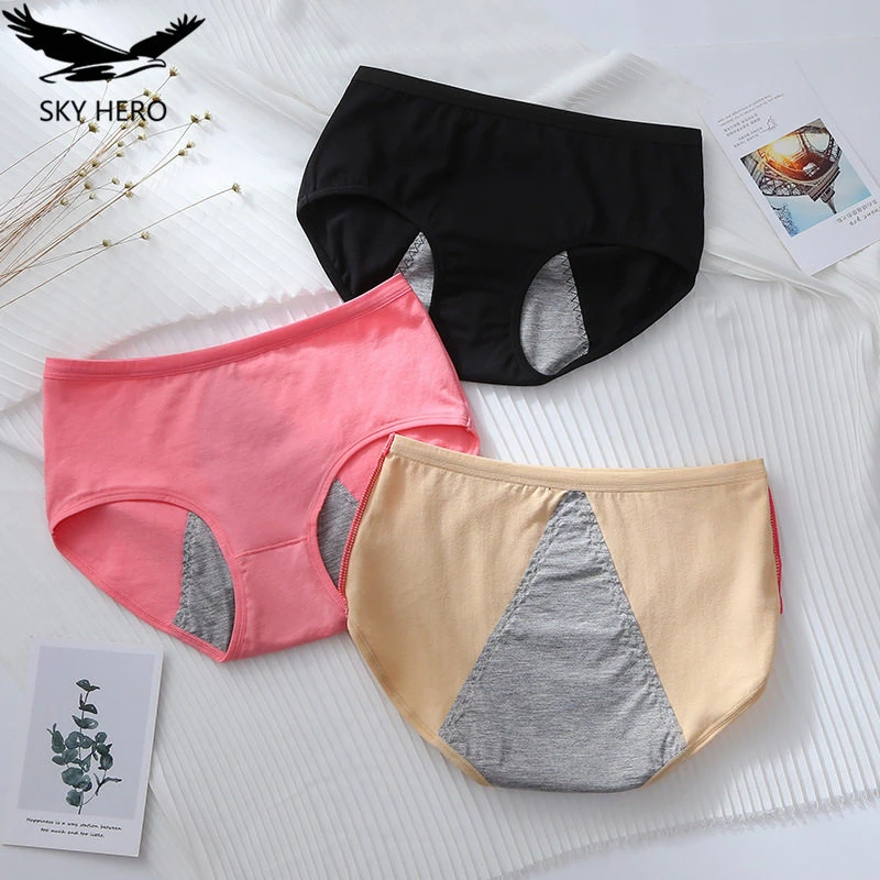 3pcs/Lot Leak Proof Menstrual Panties Physiological Pants Women Underwear Briefs Period Cotton Waterproof Brief Dropshipping