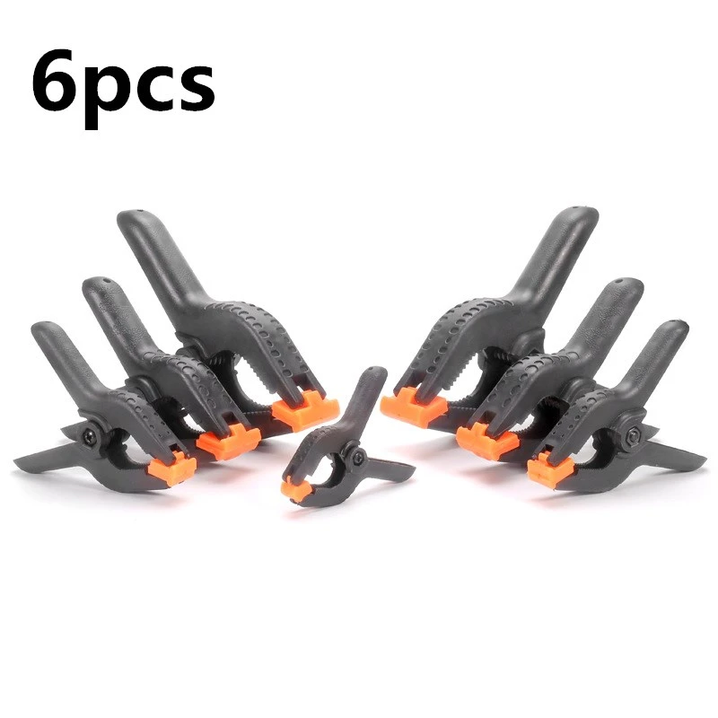 6pcs/lot 2/3/4inch Plastic Nylon Adjustable Woodworking Clamps Wood Working Tools Spring Clip Carpentry Clamps