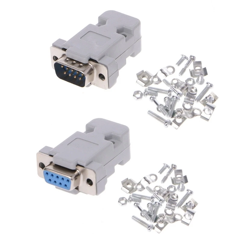 5pcs/lot DB-9 DB9 RS232 Male Female Connector with socket D-Sub 9 pin PCB Connector