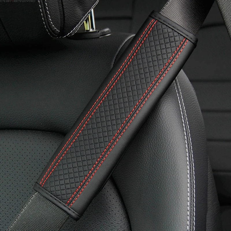 2/1 Pcs Car PU Leather Safety Belt Shoulder Cover Breathable Protection Seat Belt Padding Pad Auto Interior Accessories