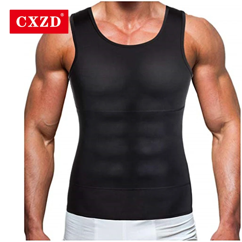 CXZD Men Corset Body Slimming Tummy Shaper Fat Burning Vest Belly Waist Girdle Shirt Shapewear Underwear Waist Girdle Shirts