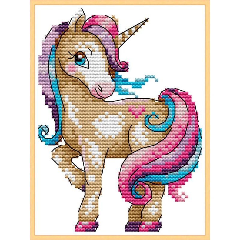 Unicorn cartoon animal home decor paintings counted printed on canvas DIY 14CT 11CT Cross Stitch Needlework Sets Embroidery kits