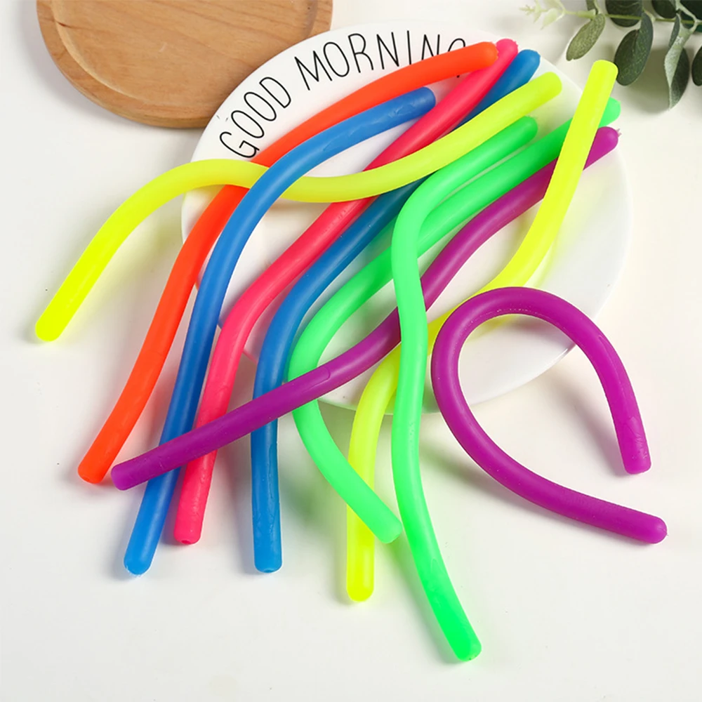 6pcs/lot TPR Soft Anti Stress Rope Toys Fidget Noodle Stretch/Pull/Twirl/Wrap Toy slings DIY Hand-knit Rope