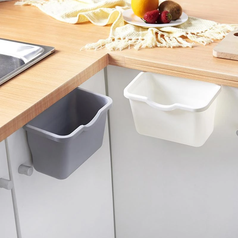 The New 2020 Kitchen Cabinet Door Hanging Trash Garbage Bin Can Rubbish Container Household Cleaning Tools Mini Waste Bins