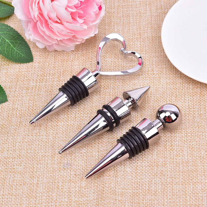 1 Piece Bottle Stopper Heart Shaped Red Wine Champagne Wine Bottle Stopper Wedding Gifts Bottle Cover Kitchen Accessories