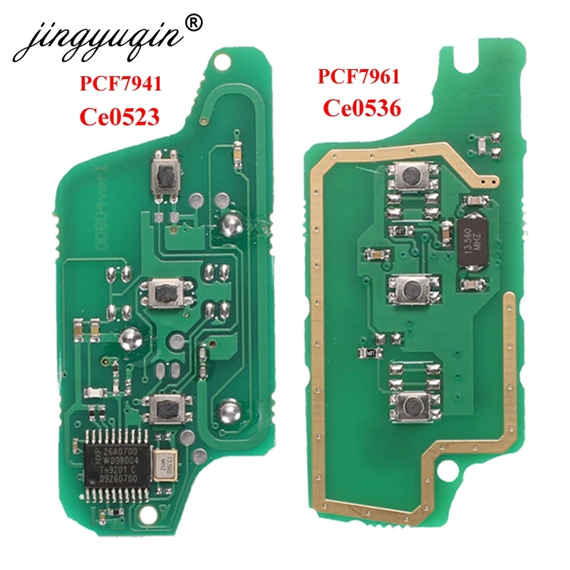 jingyuqin For peugeot 407 407 307 308 607 Citroen C2 C3 C4 C5 ASK/FSK Remote Key Electronic Circuit Board 3 Button CE0523 Ce0536