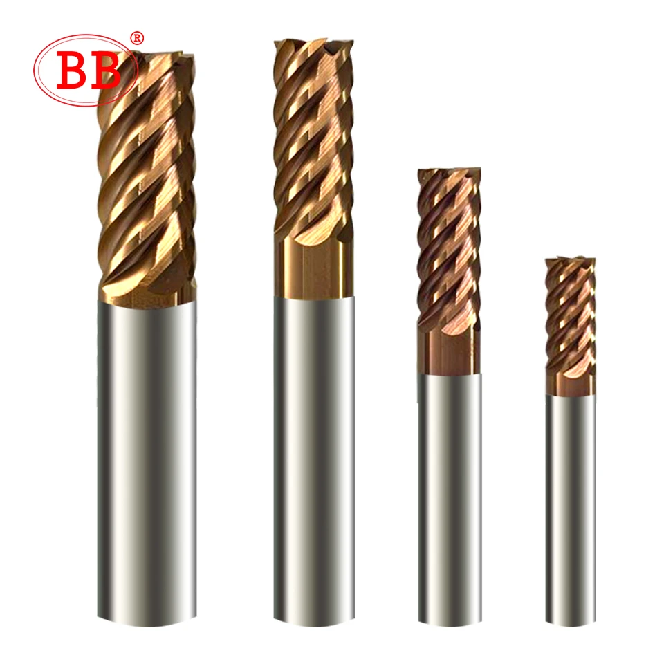 BB 6 Flutes Carbide End Mill Metal Steel 6 Teeth Tungsten Milling Cutter CNC Finishing Machining Router 4mm 6mm 8mm 10mm 12mm