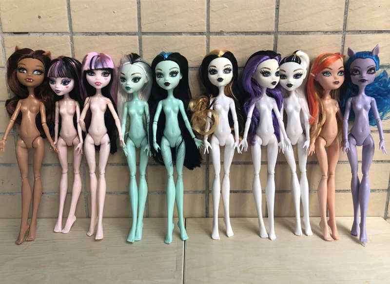 Imitation Demon Monster Dolls Naked Body Without Head For Dolls DIY Fairytales Rotatable Joints Doll Purple