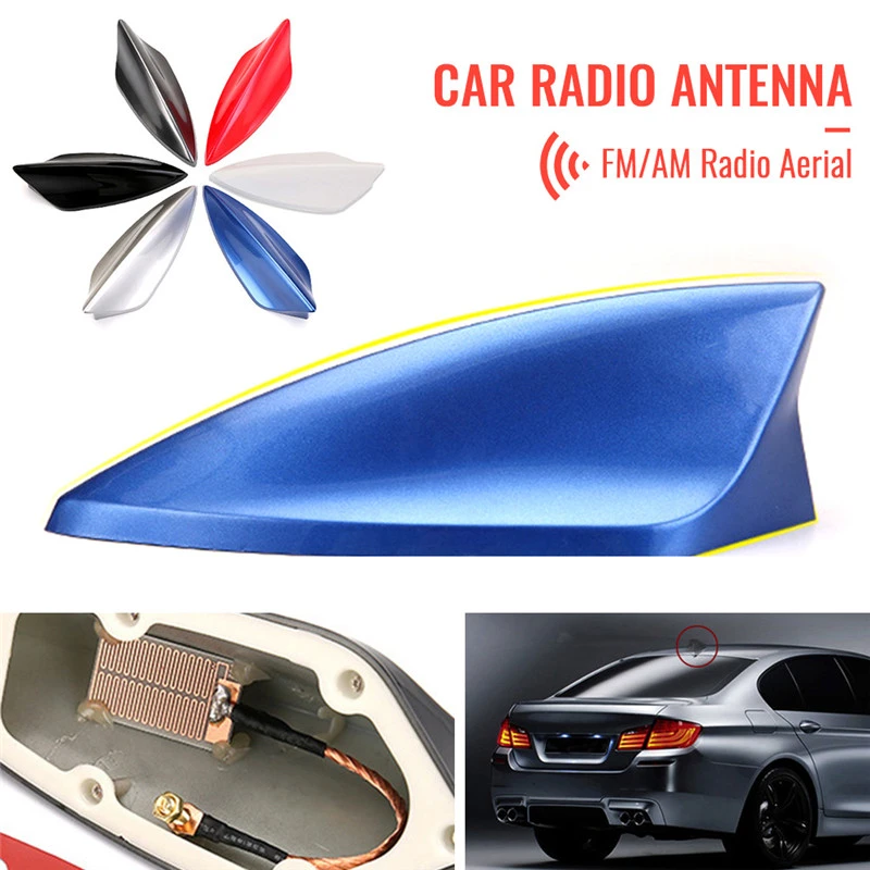 Upgraded Signal Universal Car Shark Fin Antenna Auto Roof FM/AM Radio Aerial Replacement for BMW/Honda/Toyota/Hyundai/Kia/etc